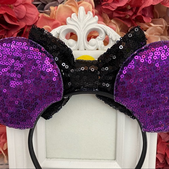 Minnie Mouse Ursula Little Mermaid Headband & Bow - Picture 11 of 12